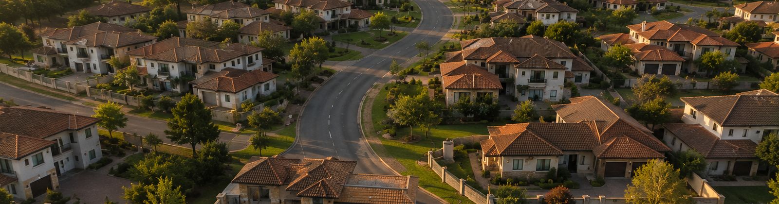Aerial view of an upmarket Bloemfontein security estate